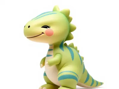 Cute Dinosaur Model Pack with Playful Design Low-poly 3D model