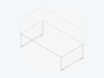 Furniture - Armchair - Contemporary - Mel - Footstool Low-poly 3D model