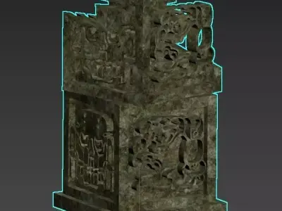 Ancient Mayan Ritual Stone Relic 3D Model Low-poly 3D model