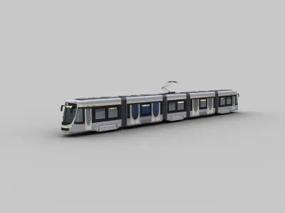 Low Poly Tram 18 Low-poly 3D model