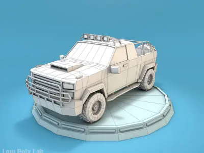 Cartoon Jeep SUV Low-poly 3D model