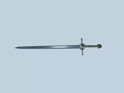 Bluesteel Knight Sword 3D Model Free 3D model