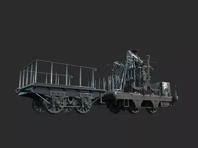 Old style steam locomotive grasshopper 3D model