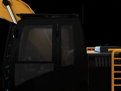 Hydraulic Excavator  Low-poly 3D model