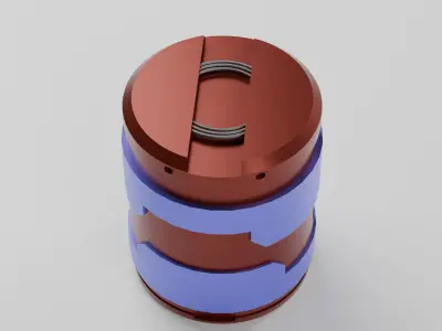 Futuristic Sci-Fi Cylinder Container High-Detail 3D Model 3D model