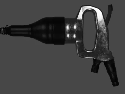 Pneumatic Aircraft Rivet Hammer 3D model
