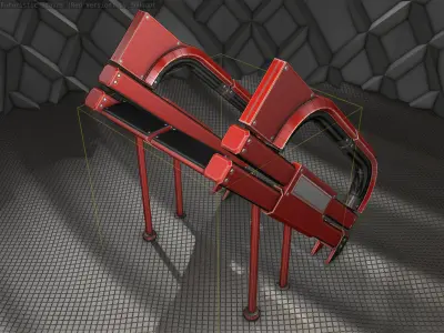 Sci-Fi Stairs -  4 - Red Version  Low-poly 3D model