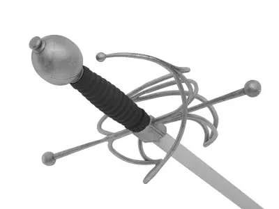 Rapier sword Low-poly 3D model