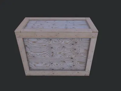 Wooden Box 03 Low-poly 3D model
