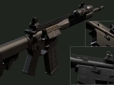 LWRC ica5 gun Low-poly 3D model