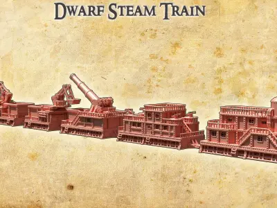 Dwarf Steam Train model 28 mm 3D print model purchase