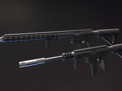 Aero Survival Rifle - Custom Low-poly 3D model