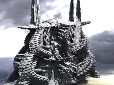 Fusion City Alien Bridge Kitbash 1  3D model