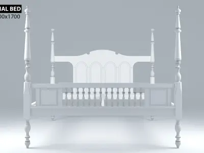 VINTAGE COLONIAL BED 3D model