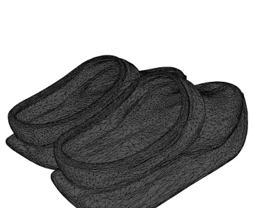 Futuristic Metallic Cyber Clogs 3D model