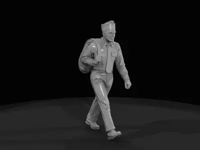 HO Passenger Figure 1950 Soldier Printable STL 3D print model