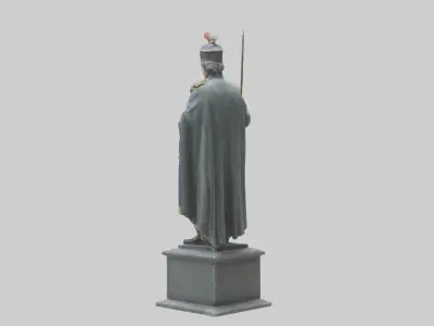 Heroic Military Commander Statue model Low-poly 3D model