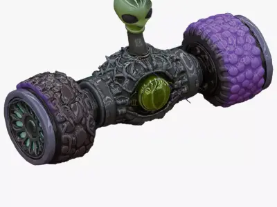 Stylized Alien Sci-Fi Mechanical Handle 3D model