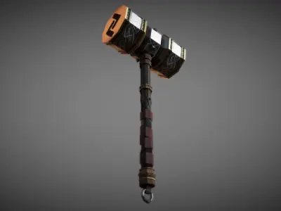 Metal Warhammer 01 Low-poly 3D model