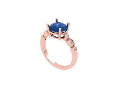 Solitaire Engagement Ring 3D print model 76