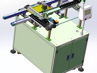 Online three-axis screw machine 3D model