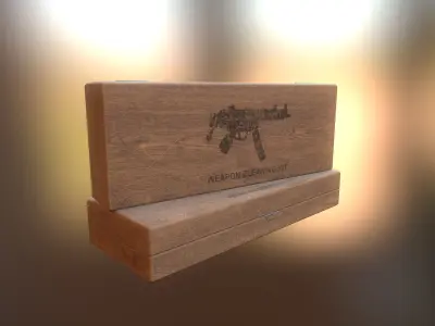 Millitary wooden weapon cleaning and repair kit da1 Low-poly 3D model