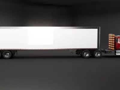 Hydrogen Generic Semi Truck and Dry Van 3D model