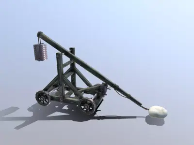 Medieval Trebuchet  Low-poly 3D model