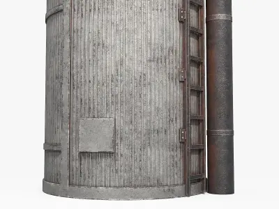 Rusty Industrial Tank v2 Low-poly 3D model