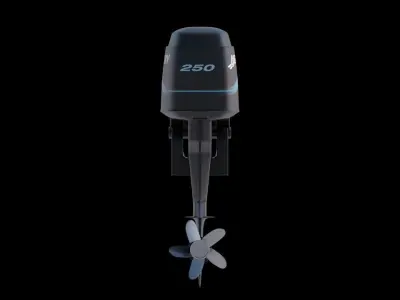 Fishing Boat Outboard Motor Low-poly 3D model
