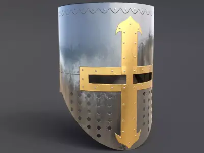 Crusader Helmet Low-poly 3D model buy