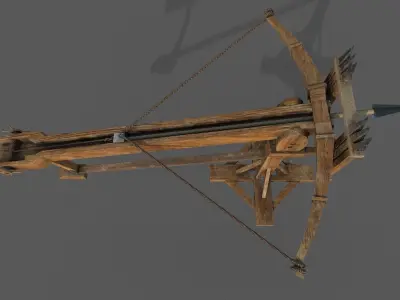 Ballista Low-poly 3D model wooden crane Low-poly 3D model
