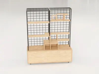 Furniture Modern Shelf 5 Low-poly 3D model