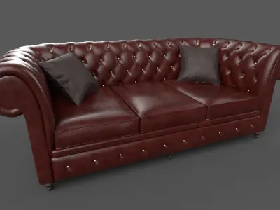 Chesterfield Sofa - 6 versions 3D model