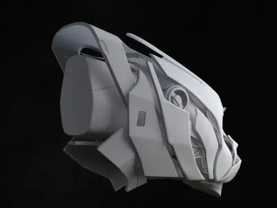 Mecha Panther Low-poly 3D model