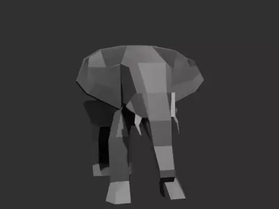 Elephant low poly Low-poly 3D model