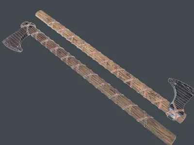 Low poly Viking Axe Low-poly 3D model
