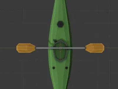 Low Poly Kayak Model Low-poly 3D model