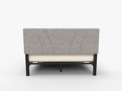 Novilla King Bed Frame and Headboard 3D model