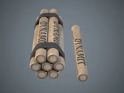 Dynamite sticks Low-poly 3D model
