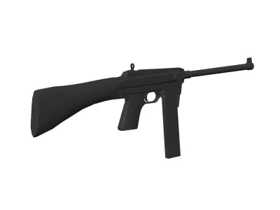 French MAS-38 Submachine Gun 3D model