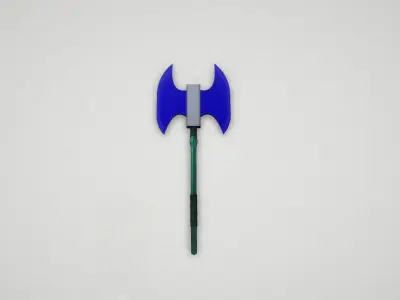 Game asset Vibrant Blue Dual-Headed Axe 3D model