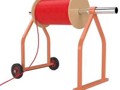 Industrial Wire Roll Trolley 3D model buy