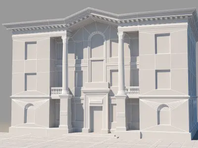 Classic building facade 04 Low-poly 3D model