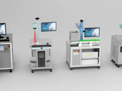 Optical fiber laser marking machines Assembly 3D model