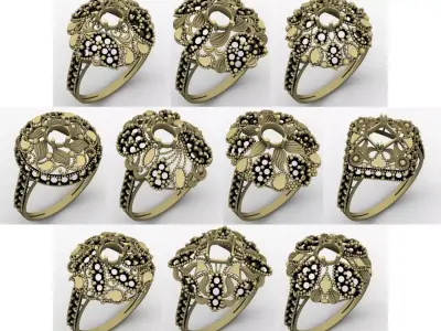 RN 01 TO 50 STONE RINGS COMPETE LOT  3D print model