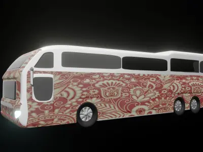 city bus low poly 3D model