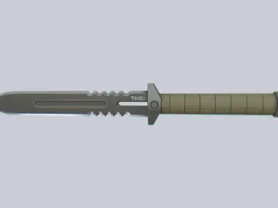 Tactical knife Low-poly 3D model 4
