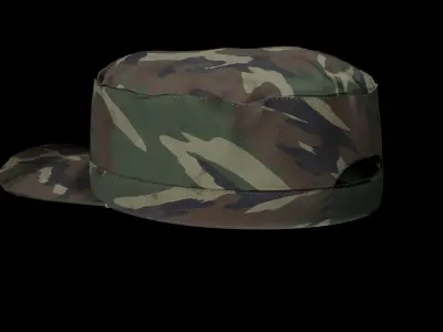 Military Camo Cap Low-poly 3D model