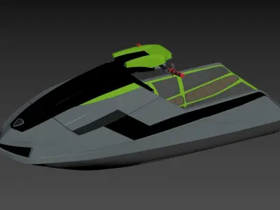 modern canoe Low-poly 3D model